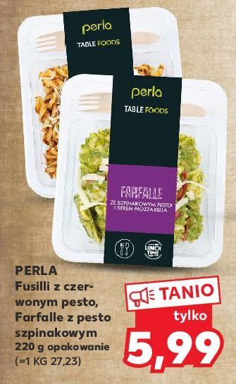 Kaufland Farfalle z pesto szpinakowym perla oferta