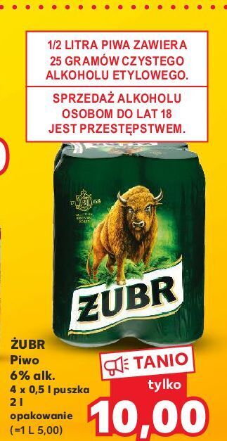 Kaufland Piwo żubr 1768 oferta