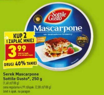 Biedronka Serek Mascarpone Sottile Gusto 250g oferta