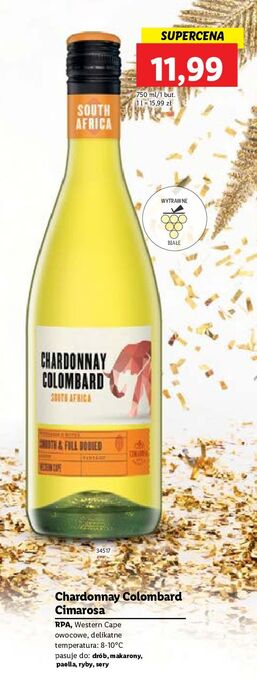 Lidl Wino chardonnay colombard south africa oferta