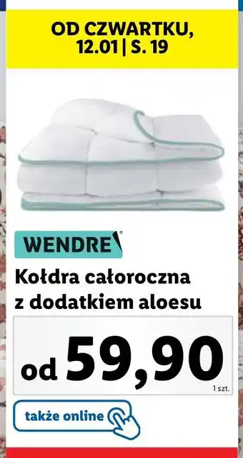 Lidl Kołdra aloe vera 160 x 200 cm wendre oferta