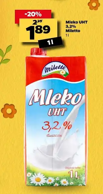 Netto Melko UHT 3,2% Miletto 1l oferta