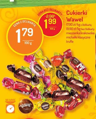 Delikatesy Centrum Cukierki Wawel 100g oferta