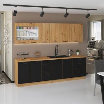 Abra Kuchnia modena 260cm czarny/dąb artisan oferta