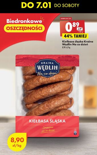 Biedronka Kraina Mięs Kiełbasa śląska Na co dzień 100g oferta