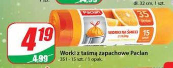 Dino Worki na śmieci 35 l pomarańczowe paclan oferta