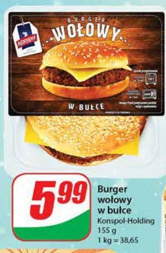 Dino Burger wołowy w bułce konspol oferta