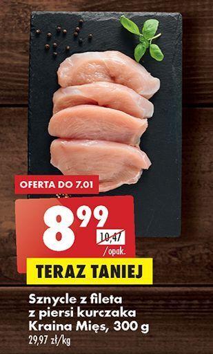 Biedronka Sznycle z fileta kurczaka kraina mięs oferta