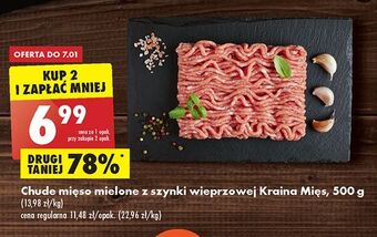 Biedronka Mięso mielone z szynki wieprzowej chude kraina mięs oferta