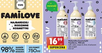 Biedronka Naturalny żel pod prysznic i płyn do kąpieli yope familove oferta
