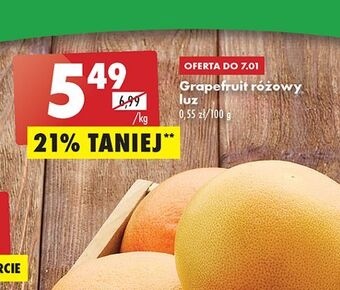 Biedronka Grapefruit różowy oferta