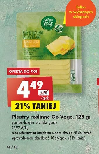 Biedronka Plastry roślinne o smaku goudy govege oferta