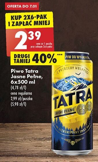 Biedronka Piwo tatra jasne pełne oferta