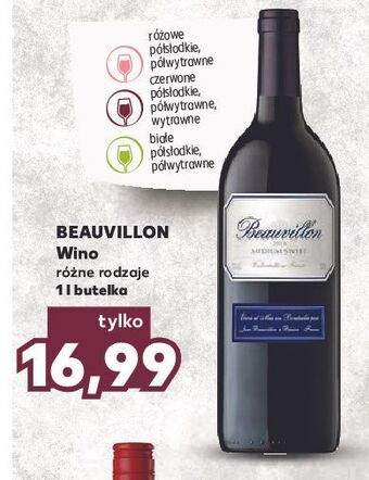 Kaufland Wino beauvillon medium sweet oferta