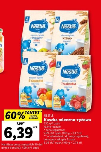 Lidl Kaszka mleczno-ryżowa truskawka nestle oferta