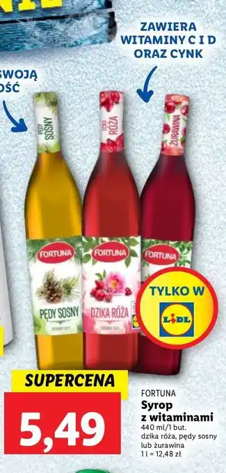 Lidl Syrop dzika róża fortuna oferta