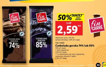 Lidl Czekolada gorzka fin carre oferta