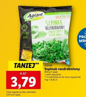 Szpinak rozdrobniony agram