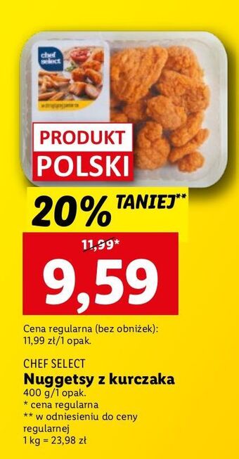 Lidl Nuggetsy z kurczaka chef select oferta