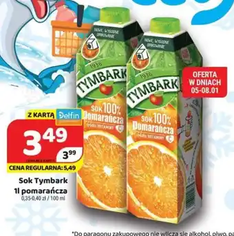 Delfin Tymbark Sok Tymbark 1l pomarańczowy oferta