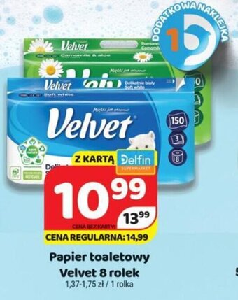 Delfin Velvet Papier toaletowy 8 rolek oferta