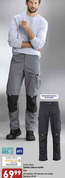 ALDI Spodnie męskie robocze rozm. 48-56 active touch oferta