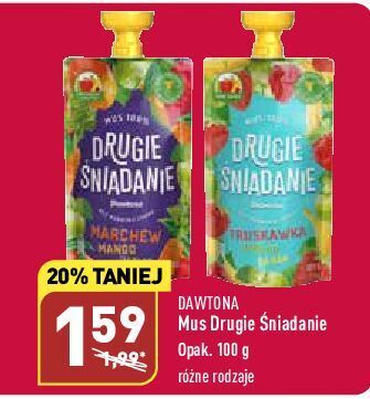 ALDI Mus truskawka jabłko banan drugie śniadanie oferta
