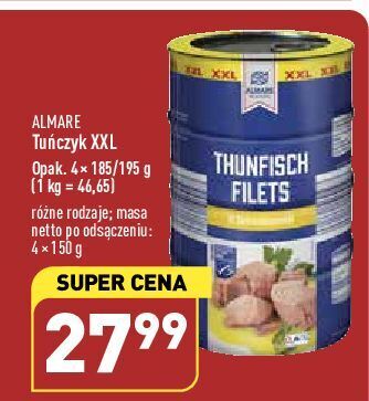 ALDI Tuńczyk kawałki w oleju almare seafood oferta