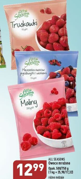 ALDI Maliny mrożone all seasons oferta