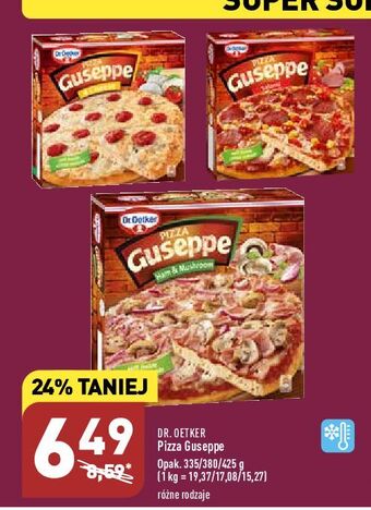 ALDI Pizza z szynką i pieczarkami dr. oetker guseppe oferta