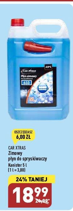 ALDI Płyn zimowy do spryskiwaczy nano -22c car xtras oferta