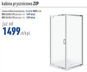 Cersanit Cersanit Kabina prysznicowa Zip B92 80x80x190cm oferta