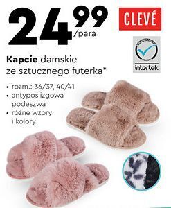 Biedronka Kapcie damskie z futerkiem 40-41 cleve oferta