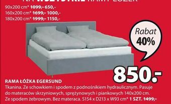 JYSK Rama łóżka egersund oferta