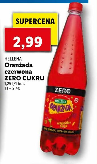 Lidl Oranżada czerwona ZERO CUKRU oferta