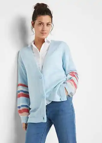 BonPrix Sweter rozpinany z przędzy z długim włosem, z rękawami balonowymi oferta