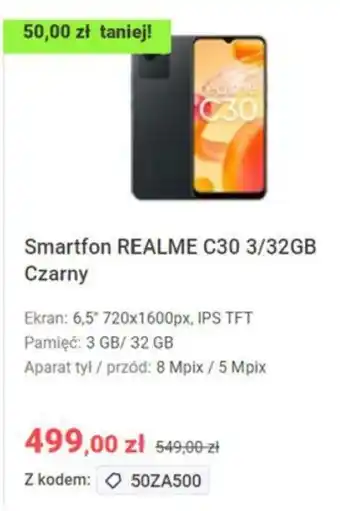 Neonet Realme C30 3/32GB Czarny Smartfon oferta