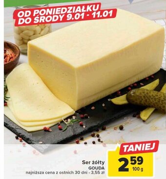 Carrefour Ser żółty gouda 100g oferta