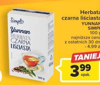 Carrefour Herbata czarna liściasta yunnan simpl oferta