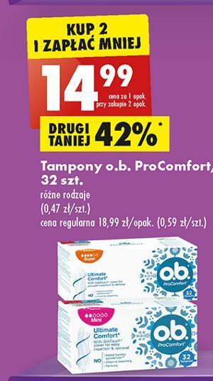 Biedronka Tampony super o.b. procomfort oferta