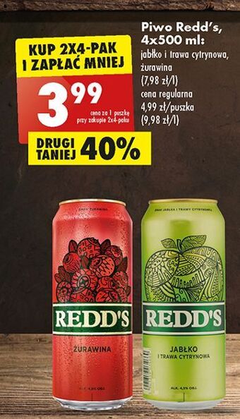 Biedronka Piwo redd's jabłko i trawa cytrynowa oferta