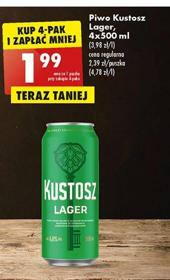 Biedronka Piwo kustosz lager oferta