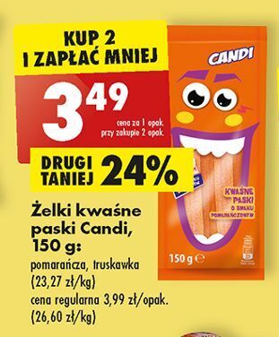 Biedronka Żelki kable truskawkowe candi (biedronka) oferta