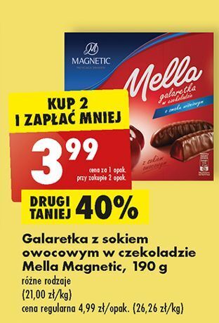Biedronka Galaretka w czekoladzie wiśniowa magnetic mella oferta