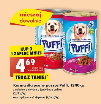 Biedronka Karma dla psa z wołowiną puffi oferta