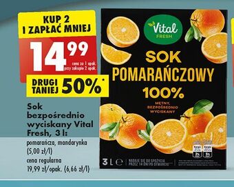 Biedronka Sok pomarańczowy vital fresh oferta