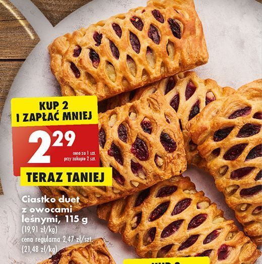 Promocja Ciastko duet z owocami leśnymi w Biedronka