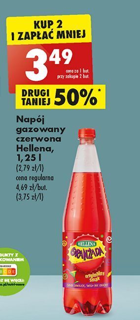 Biedronka Oranżada czerwona hellena oferta
