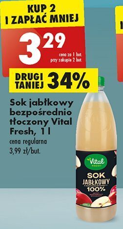 Biedronka Sok jabłkowy vital fresh oferta