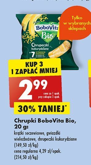 Biedronka Krążki soczewicowe pysznie kukurydziane bobovita mniam bio oferta